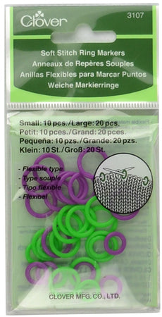 Clover Soft Stitch Ring Markers - JUMBO, Flexible Stitch Markers